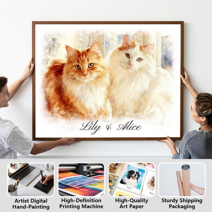 Dreamy Whiskers - Watercolor